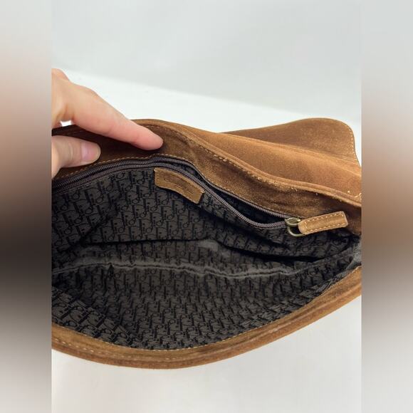 Vintage Christian Dior Pony Hair and Suede Saddle Bag Crossbody John Galliano - Picture 9 of 14